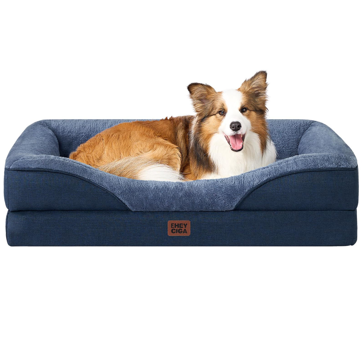 EHEYCIGA Orthopedic XL Dog Bed for Large Dog, Memory Foam Dog Couch, Beige