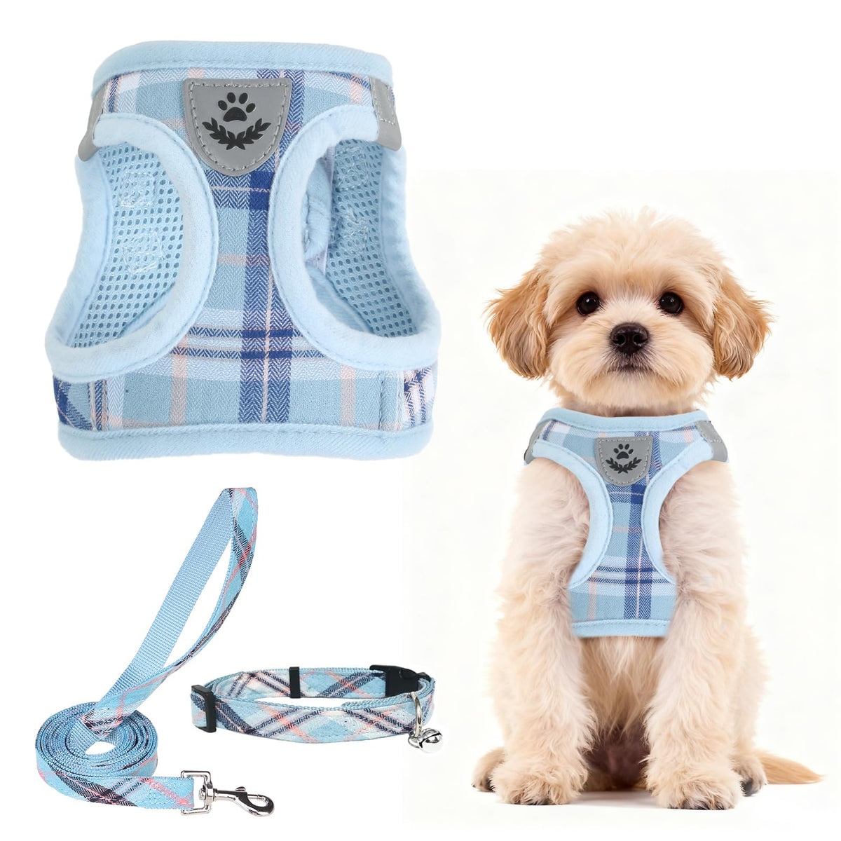 PUPTECK Dog Harness, Collar and Leash Set No Pull for Small Medium Sized