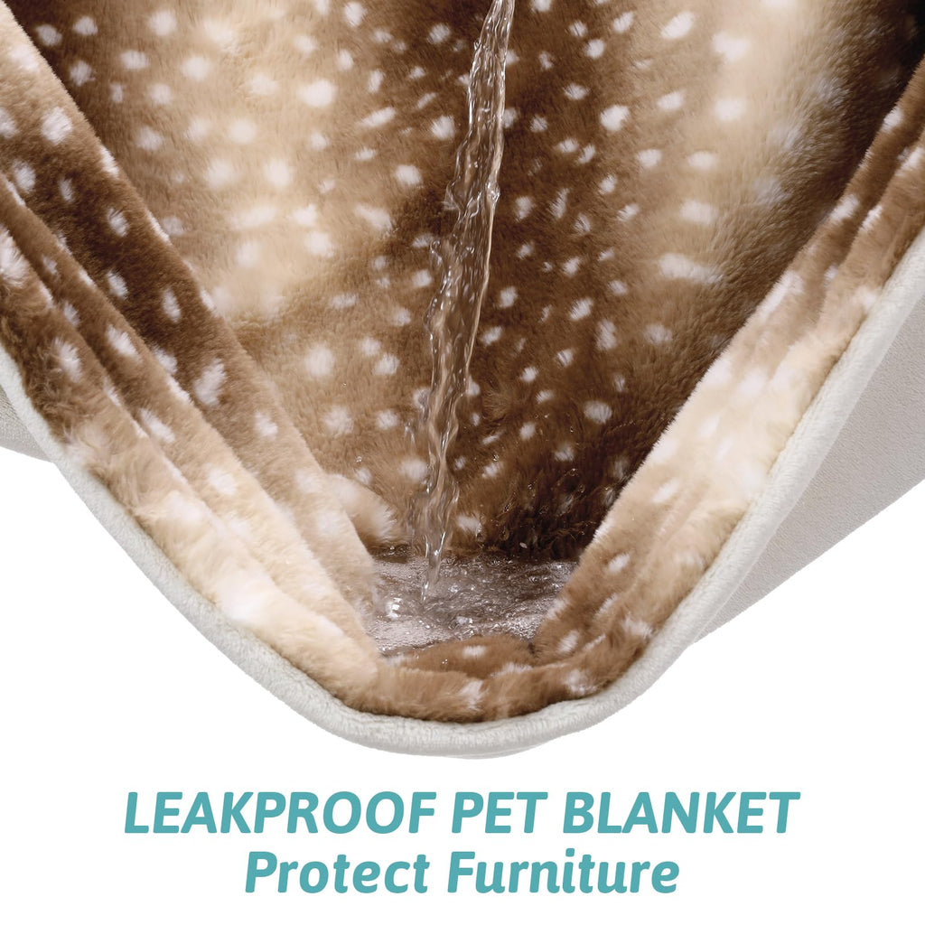 COZY KISS Waterproof Pet Blanket Deer Print for Large Dog & Cat, 30x40 inch