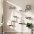 NUNU LAB Cat Wall Shelves, 7 Pcs Wall-Mounted Cat Climber Set, Gray