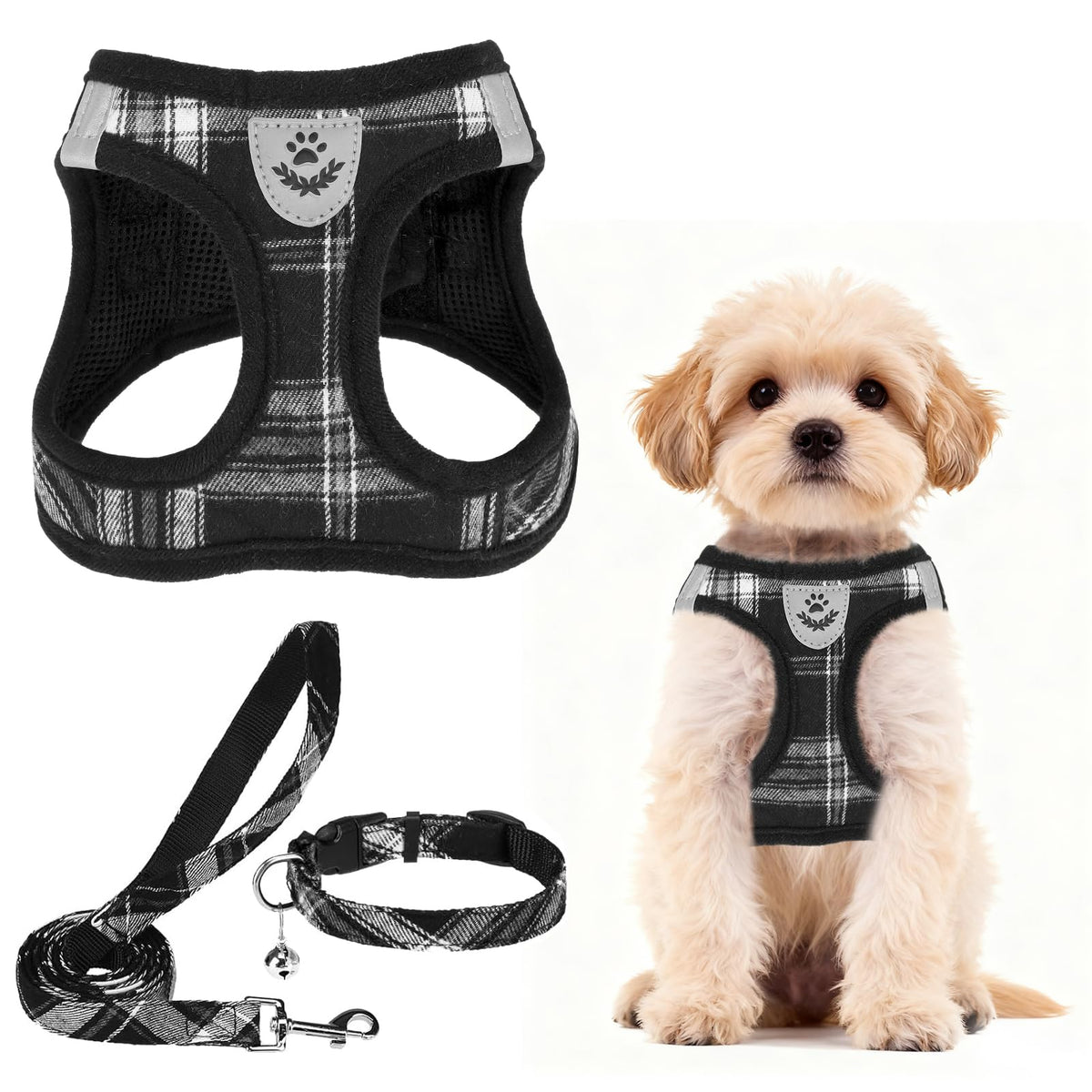 PUPTECK Dog Harness, Collar and Leash Set No Pull for Small Medium Sized