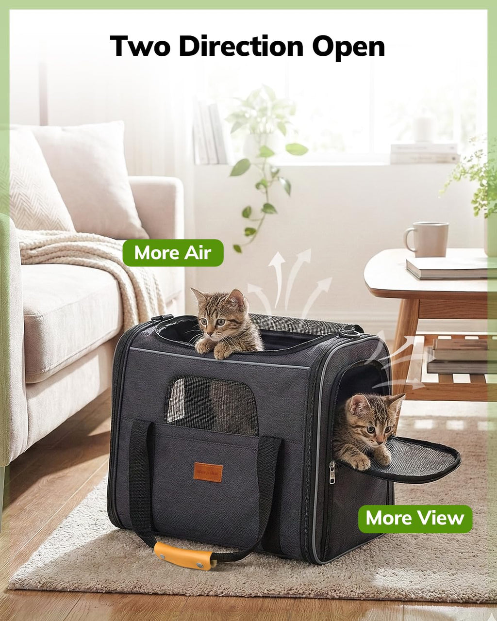 Morpilot Pet Carrier for Large Cats, Puppies & Small Dogs Up to 25lbs