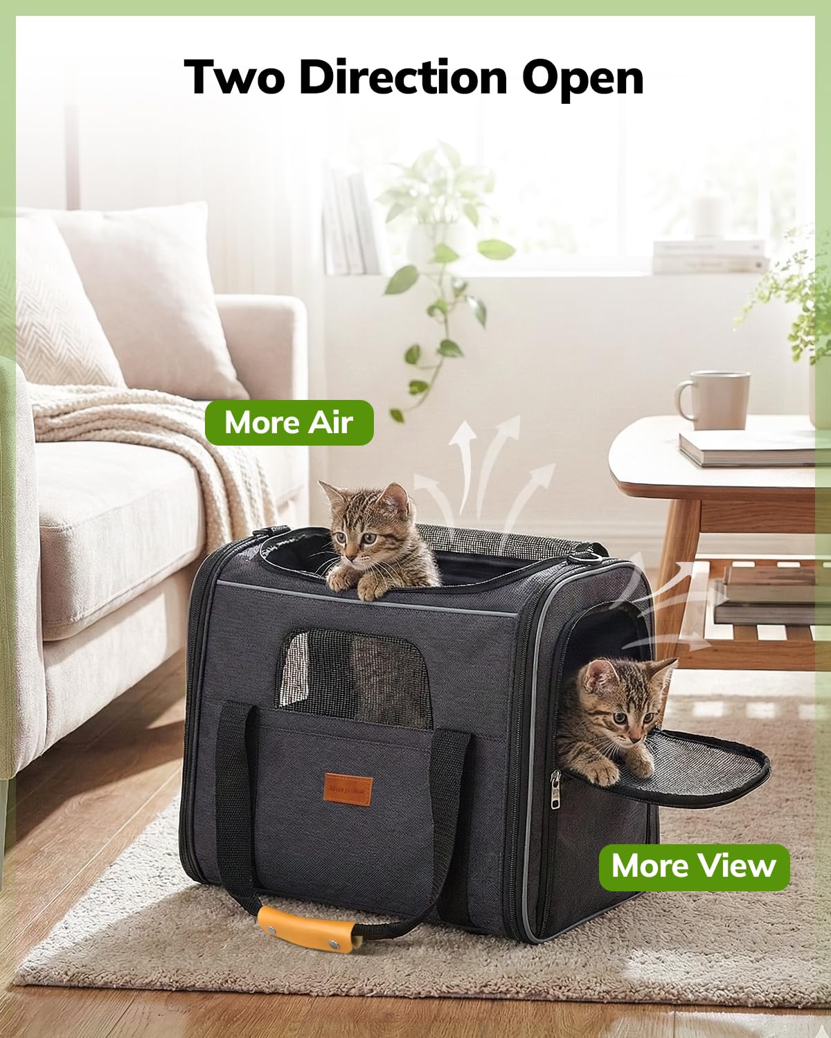 Morpilot Pet Carrier for Large Cats, Puppies & Small Dogs Up to 25lbs