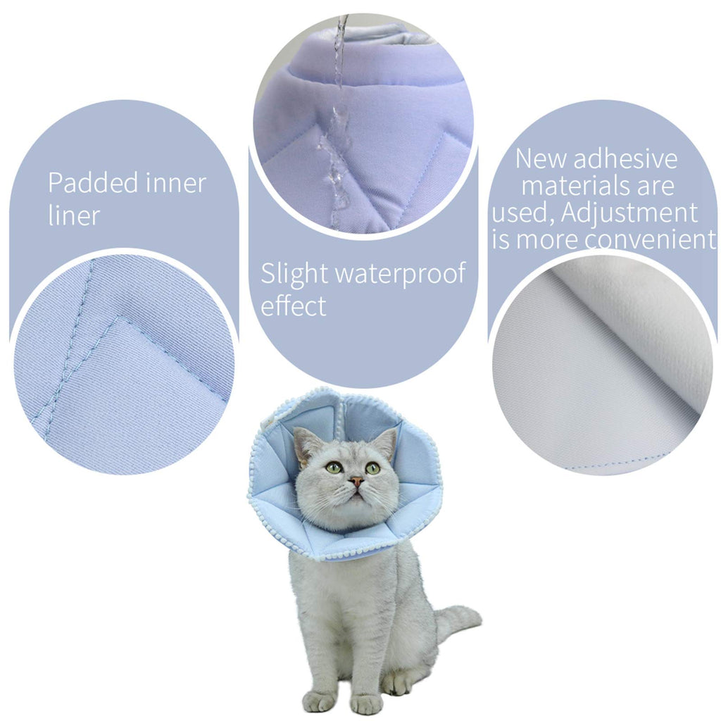 WZ PET Soft Cat Recovery Collar,Adjustable Dog Cat Cone,Dog Protective Cone Collar After Surgery,for Cats and Small Dogs,Medium,Blue