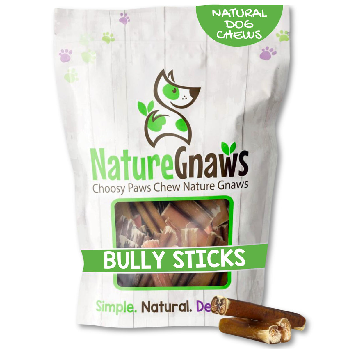 Nature Gnaws USA Steer Sticks for Dogs 5-7" (8oz) - Mixed Thickness - Long Lasting for Aggressive Chewers and Large Dogs - Natural Beef Bully Dog Chew Bones
