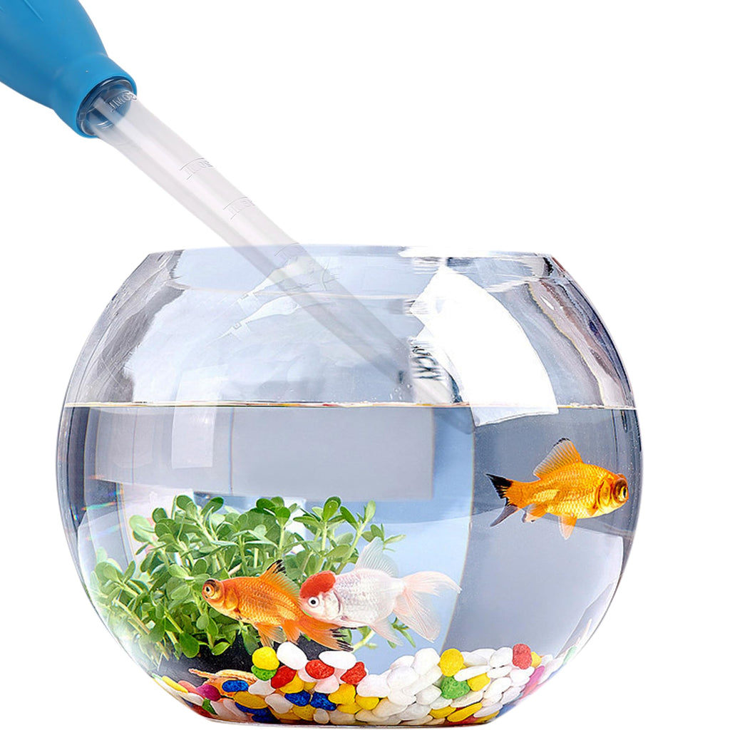 Vagocom 2Pcs Manual Fish Tank Cleaning Tools,30ml Aquarium Water Changer,21 Inches Multifunction Siphon Dropper for Fish Bowl Waste Remover,Aquarium Bottom Gravel Waste Clean,Coral Feeder(Blue)