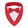 ADOGGYGO Valentine Dog Tuxedo Bandana, Red Heart Pet Tux with Bowtie Adjustable Valentine Costume for Medium Dogs Pets (M)