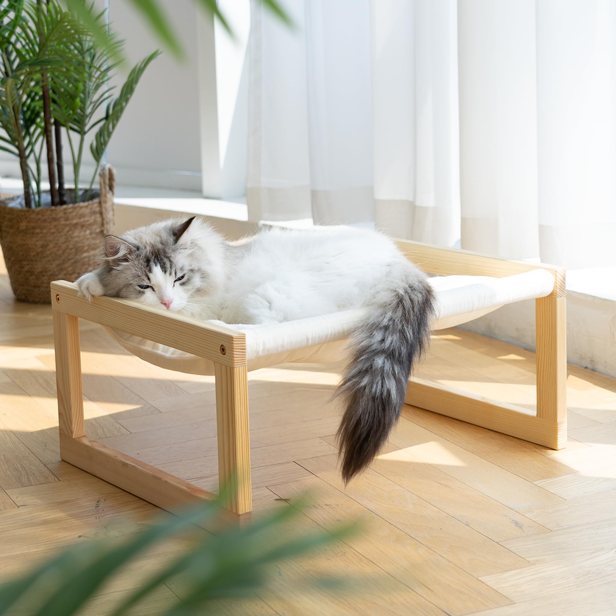 FUKUMARU Large Cat Hammock, Raised Dog Bed for Indoor and Outdoor, Washable