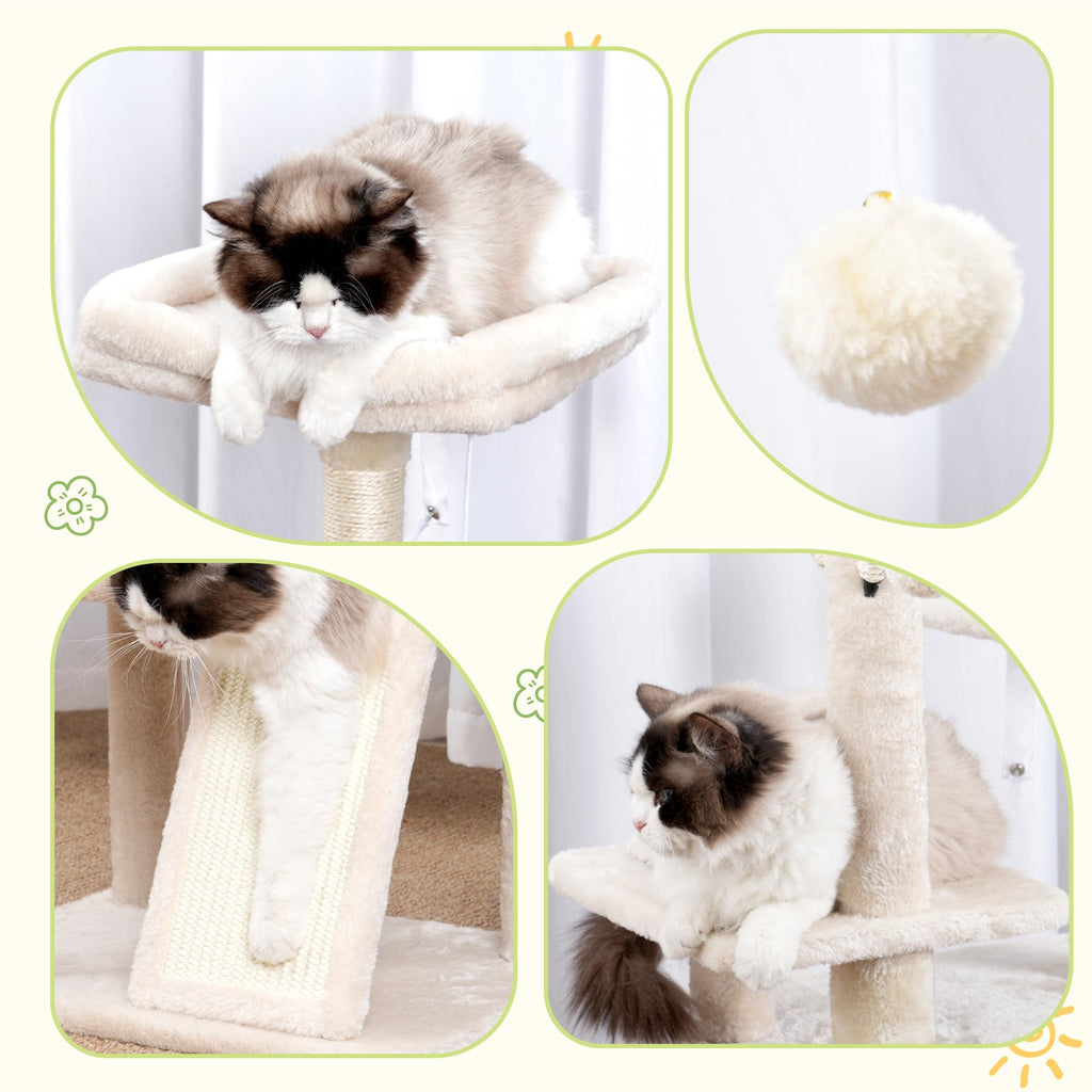 Hey-brother Cat Tree Tower with Removable Toys, Scratching Posts, MPJ008SM