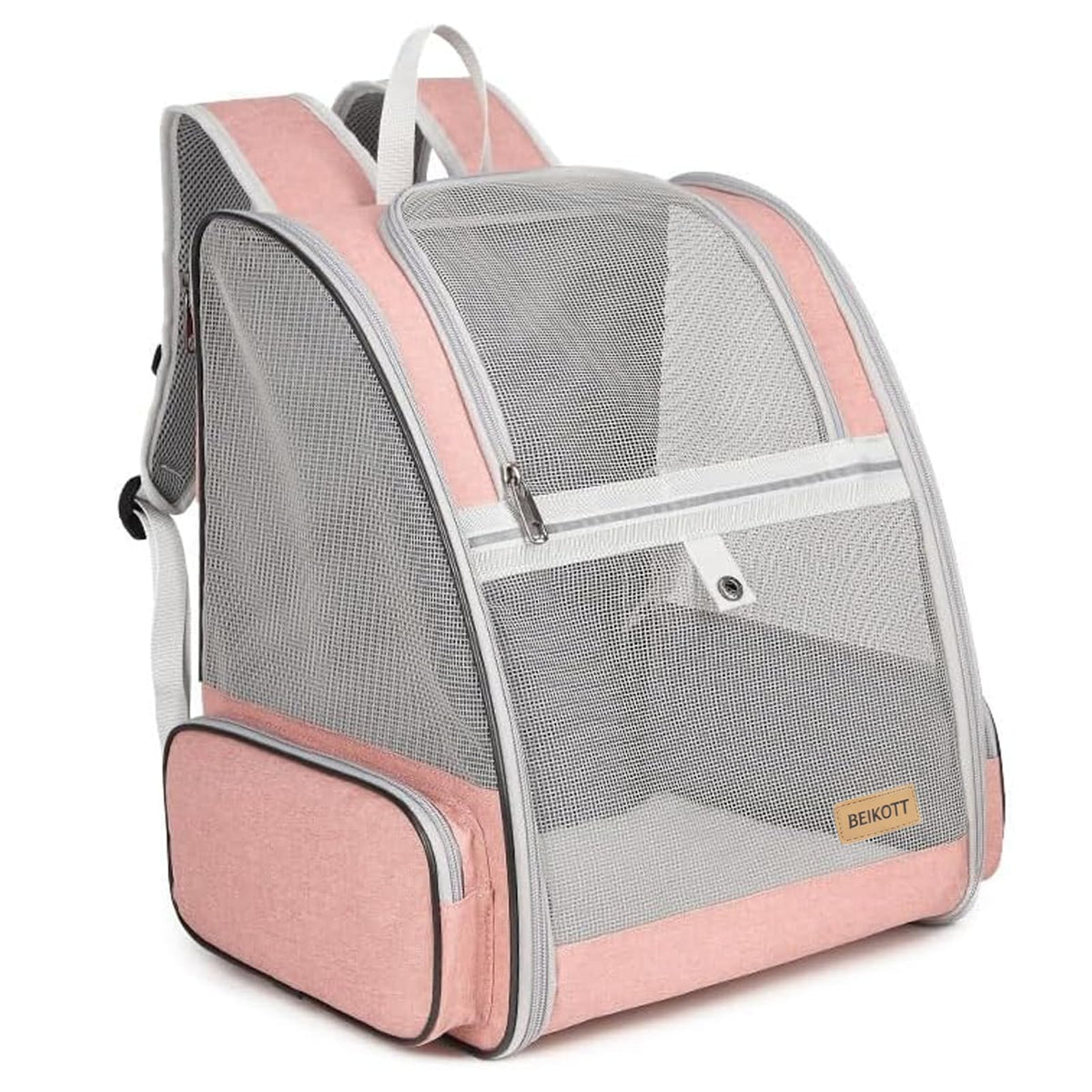 BEIKOTT Cat Dog Backpack 12.6"×11.4"×16.5" Large Breathable Pet Bag Carrier