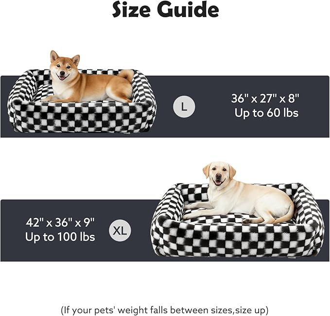 JOEJOY Small Dog Bed for Small Dogs, Rectangle Washable Orthopedic Corduroy Fleece Pet Bed with Removable Zipper Cover, Cute Soft Calming Puppy Bed with Non Skid Bottom
