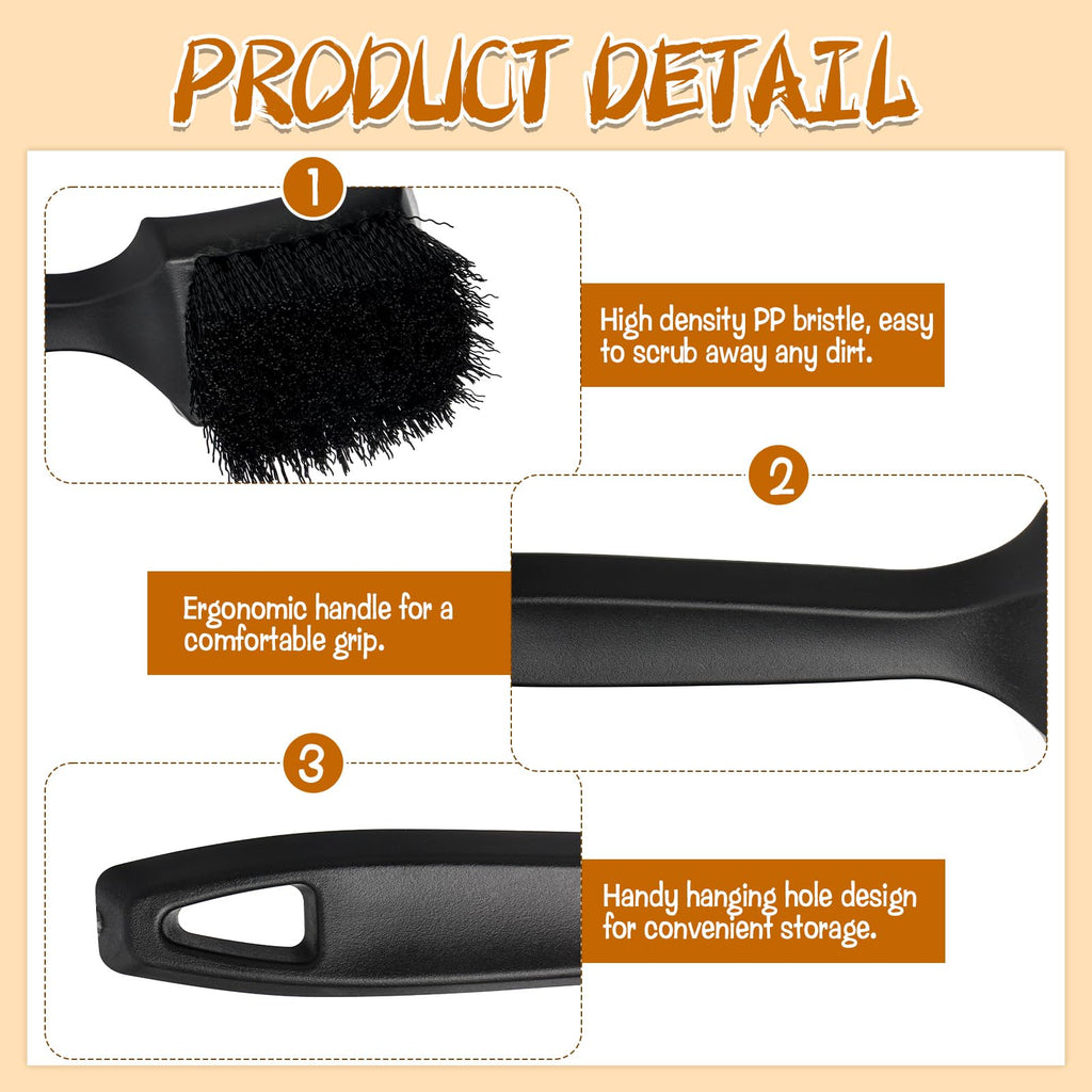 HFYZZ 2 Pcs Brush for Bird Baths Black Hard Bristle Cleaning Brush with Ergonomic Handle Utility Bird Bath Cleaner for Bird Feeder Bath Accessories Fountain Outdoor Cleaning
