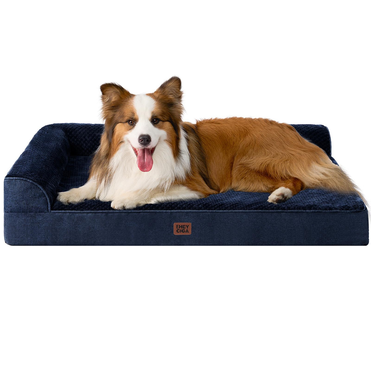 EHEYCIGA Orthopedic Dog Bed Medium Size, Memory Foam Dog Bed, Navy Blue