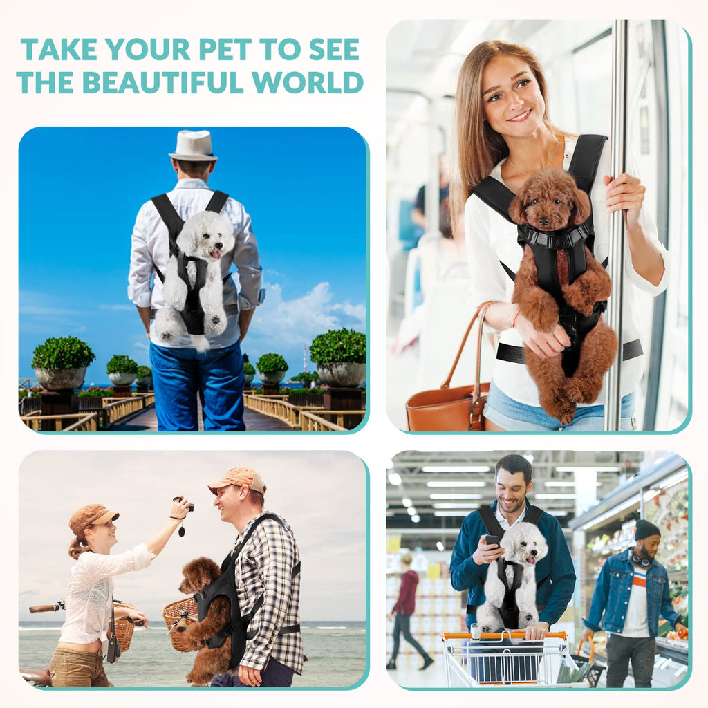 Lukovee Dog Backpack Carrier, Adjustable Front Carrier for Small Breeds