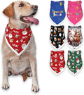Christmas Dog Bandanas Santa Claus Dogs Scarf for Boy and Girl,Reflective Dog Bandana for Night Safety,Adjustable Cat Dogs Triangle Pet Scarves for Large Dogs,Red,L