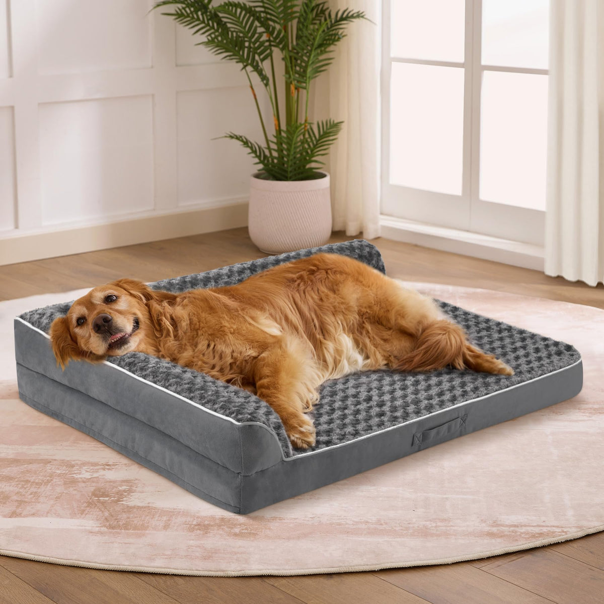 Aeroluxe XXL Orthopedic Dog Bed, Extra Large Dogs, 48"x35"x7.5", Beige