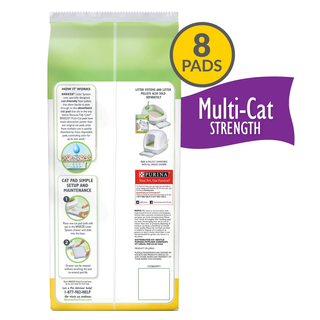 Purina Tidy Cats Cat Litter Breeze Pads Refill Pack Multi Cat Litter Pads - 8 ct. Bag