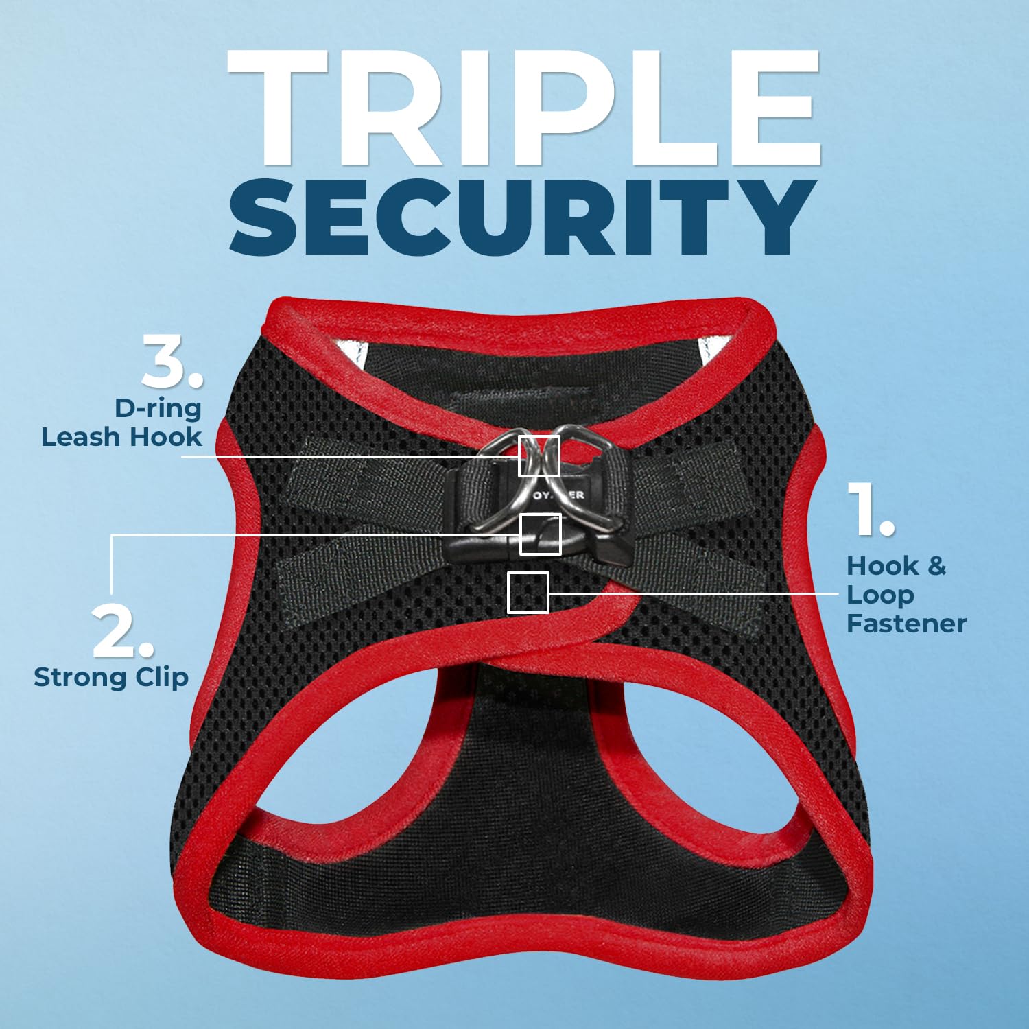 Best Pet Supplies Voyager Step-in Air All Weather Mesh Harness and Reflective Dog 5ft Leash Combo with Neoprene Handle, for Small, Medium and Large Breed Puppies - Red Trim, Medium
