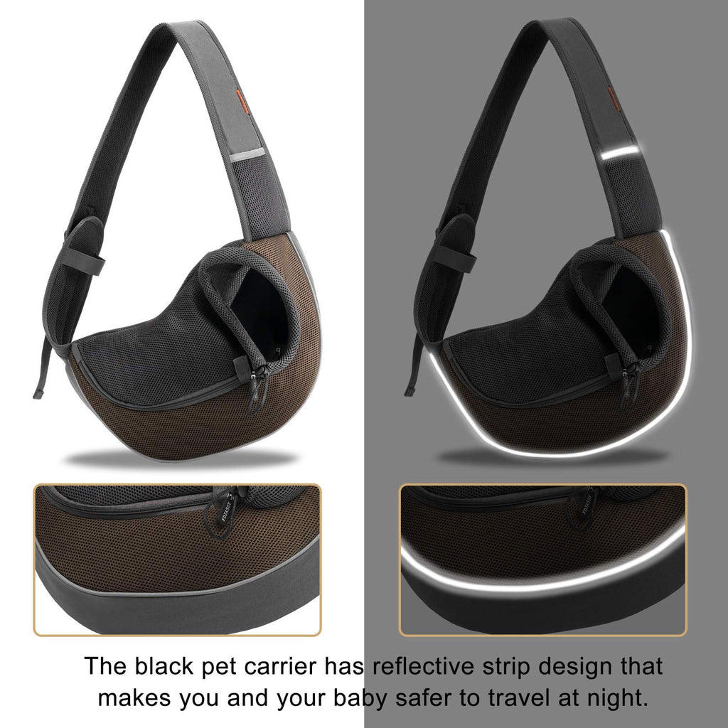 FDJASGY Pet Sling Carrier for Small Dogs Cats,Breathable Mesh Travelling Hand Free Puppy Backpack with Pouch and Adjustable Strap Carrier