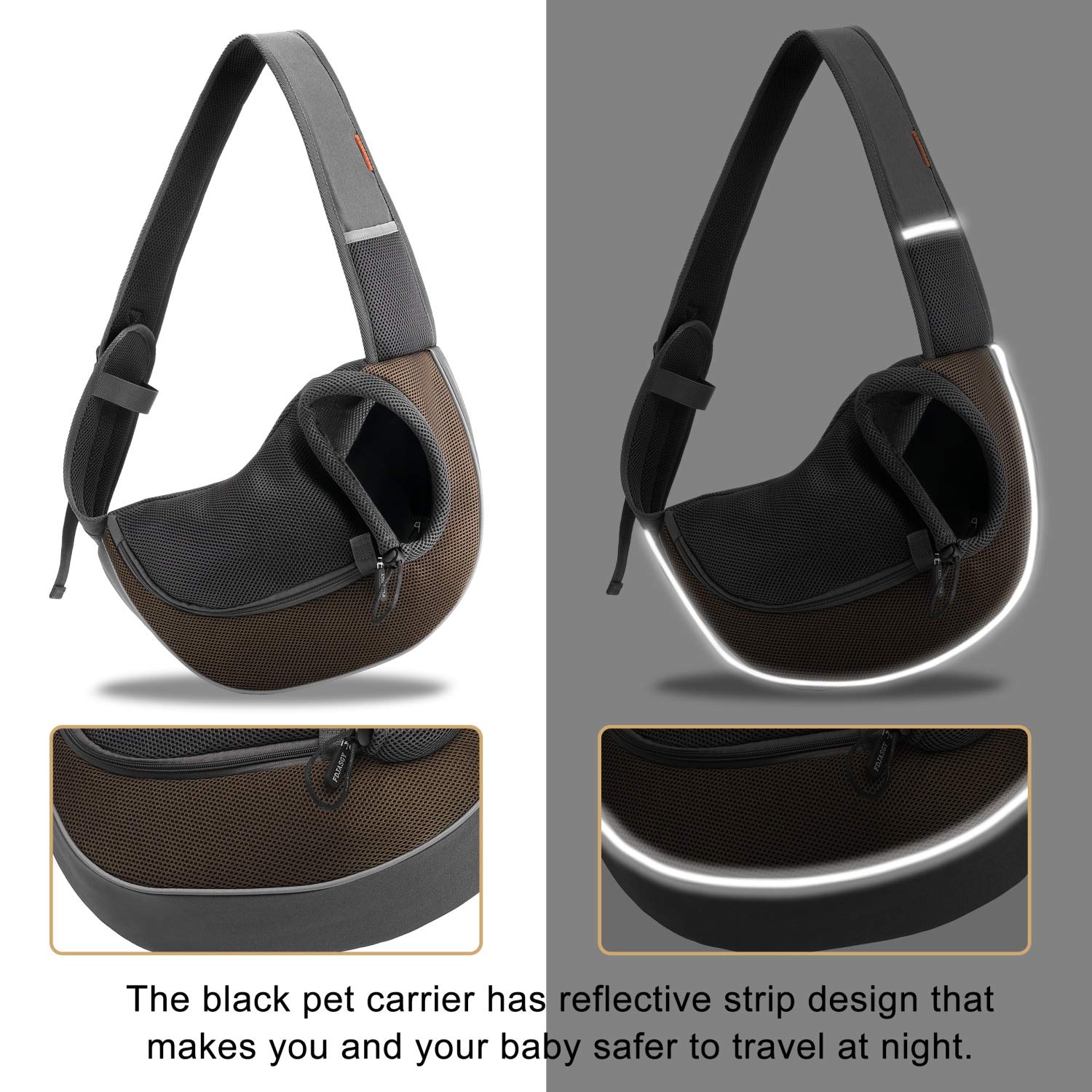 FDJASGY Pet Sling Carrier for Small Dogs Cats,Breathable Mesh Travelling Hand Free Puppy Backpack with Pouch and Adjustable Strap Carrier