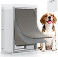 Powools Pet Dog Door for Wall - Robust Steel Pet Door with Magnetic Triple Flaps, 12.6" x 10" Flap Opening, Adjustable Tunnel for 3.4"-6" Thick PVC, Wood, Drywall, for Pets Up to 45lb, White