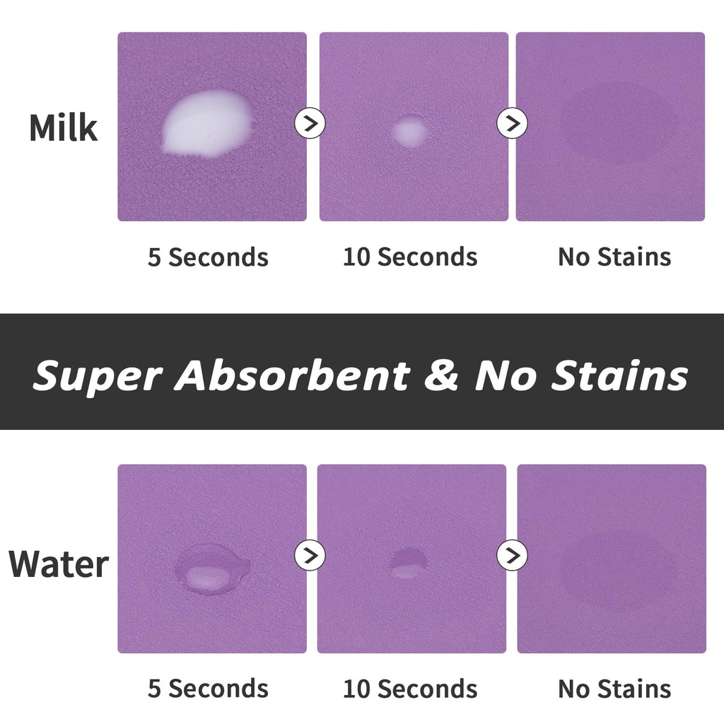 HotLive Dog Food Mat - Absorbent Cat Mat for Food and Water, No Stains Pet Feeding Bowl Mat, Easy to Clean Pet Placemats, Quick Dry Dog Water Dispenser Mat for Messy Drinkers | Paw Purple 12"x 19"