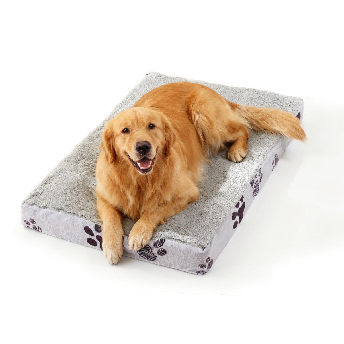 CAPT.SNOOZE Orthopedic Dog Bed for Crate 35"x22" Sherpa Pet Bed, Chocolate