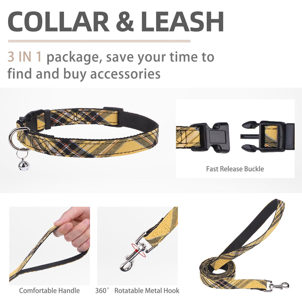PUPTECK Dog Harness, Collar and Leash Set No Pull for Small Medium Sized