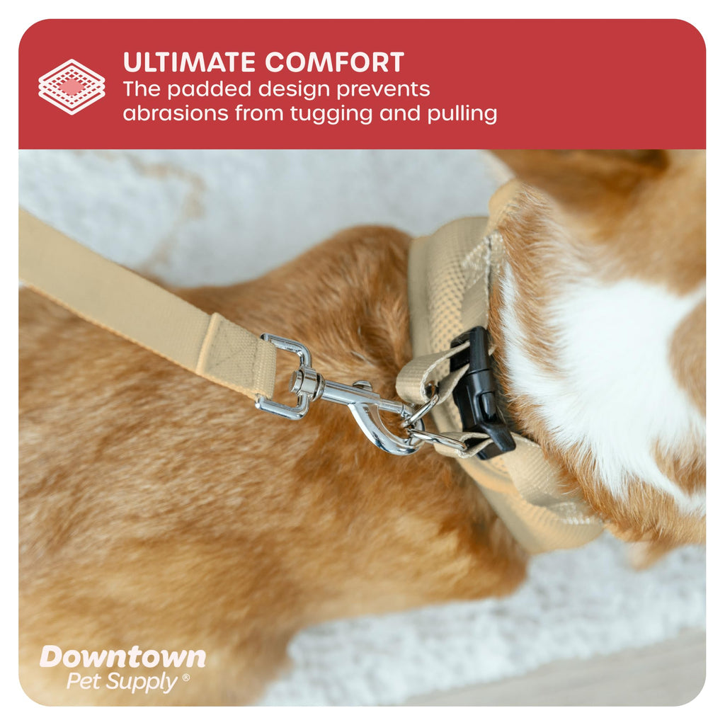 Downtown Pet Supply Step-in Dog Harness – No Pull, Adjustable Padded Mesh with Reflective Trim, Secure Buckle Strap – Comfortable & Breathable Small Dog Harness, Medium, Khaki