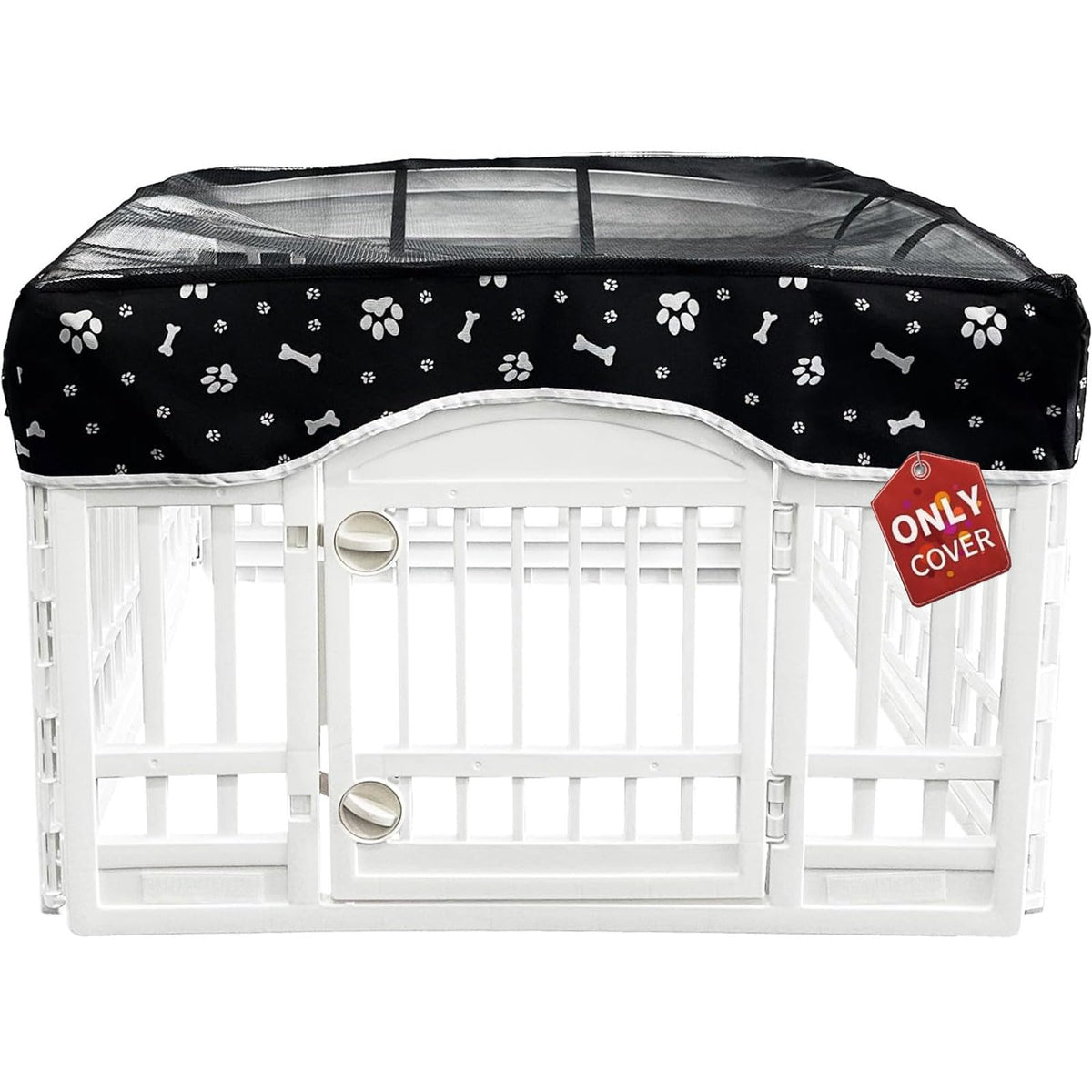 PJYuCien Square Playpen Top Cover for 24'' Width 8 Panel Pen, Black