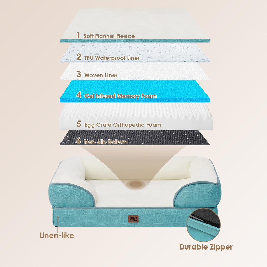 EHEYCIGA Orthopedic Dog Beds Large Sized Dog, Waterproof Washable Pet Bed