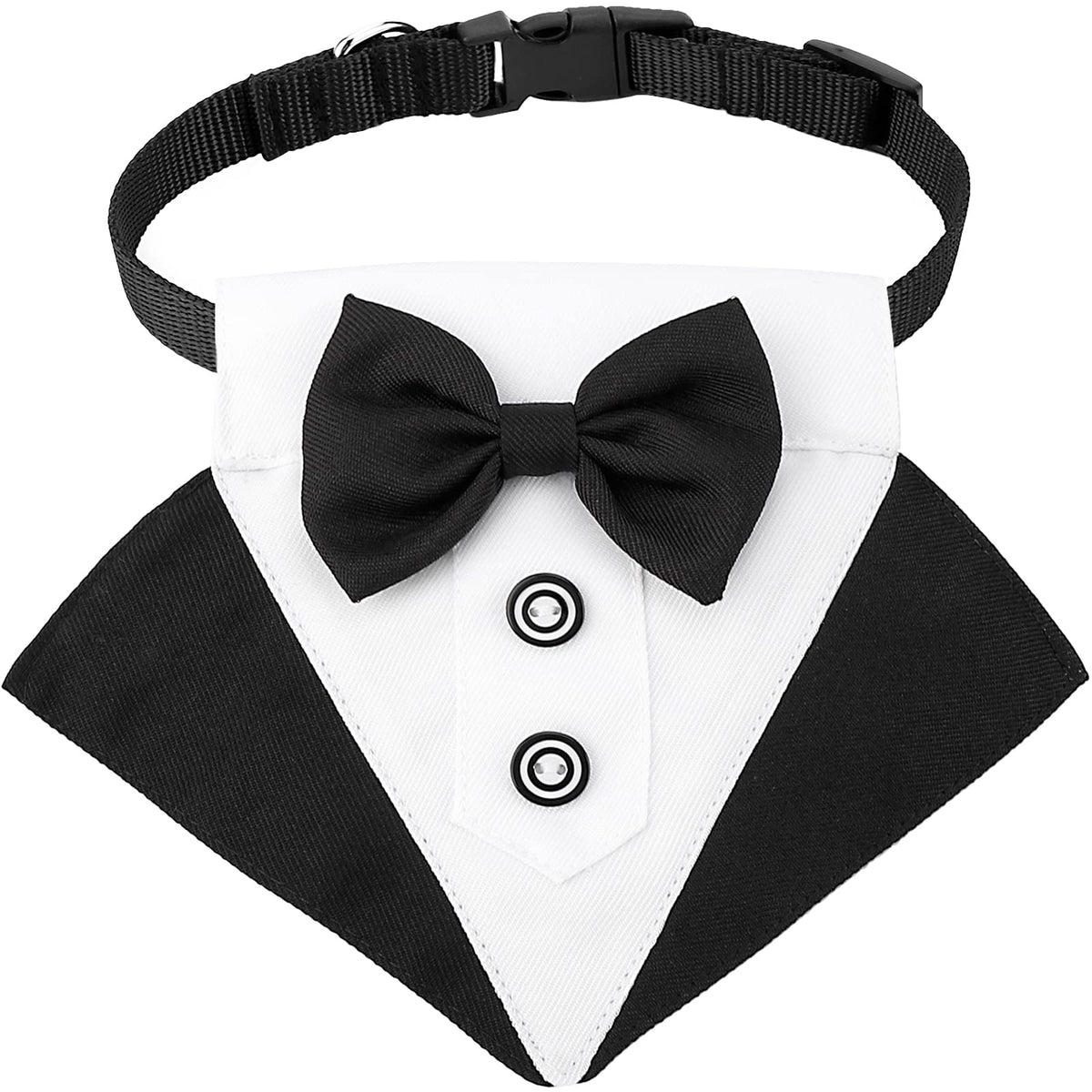 Segarty Dog Bow Tie, Adjustable Yellow Plaid Bowtie Collar for Neck Girth 10.2-12.6in, Medium Neck Tie Tuxedo Comfortable Cotton Boy Pet Grooming Accessory for Formal Wedding Holiday Birthday Party