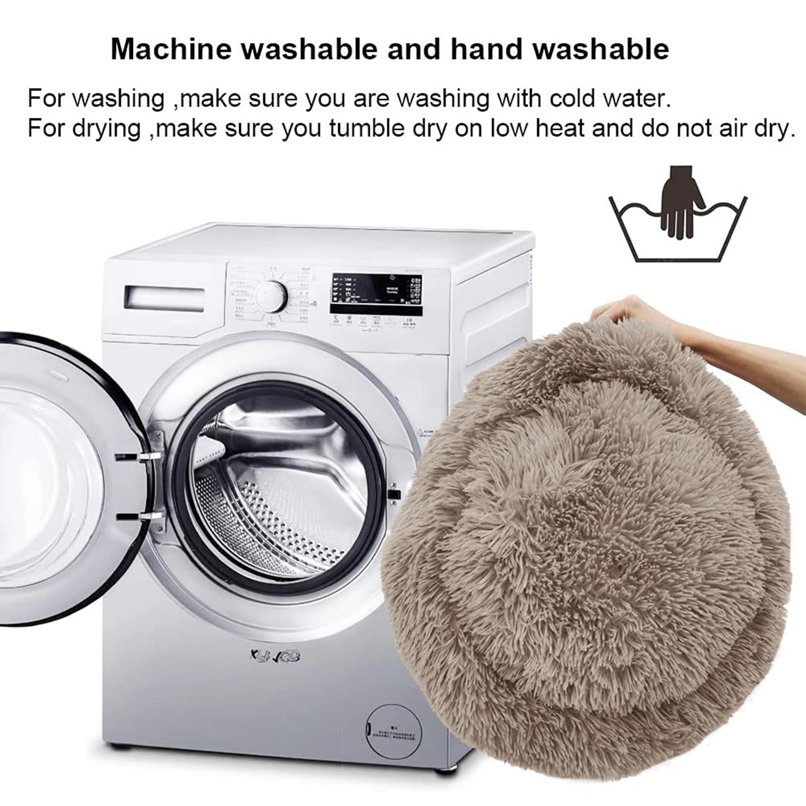 Nisrada Cat Beds for Indoor Cats,15.7 Inch Small Cats Beds, Washable-Round Pet Bed for Puppy and Kitten with Slip-Resistant Bottom