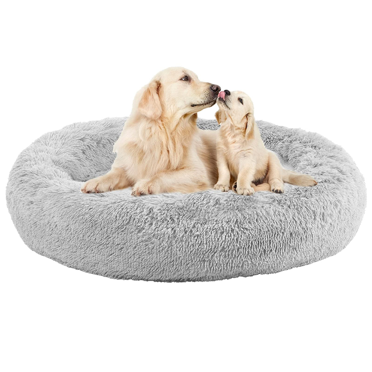 Dog Bed for Small Medium Large Dogs Cats, 20 inch Calming Washable-Round Cozy Soft Pet Bed for Puppy and Kitten with Slip-Resistant Bottom