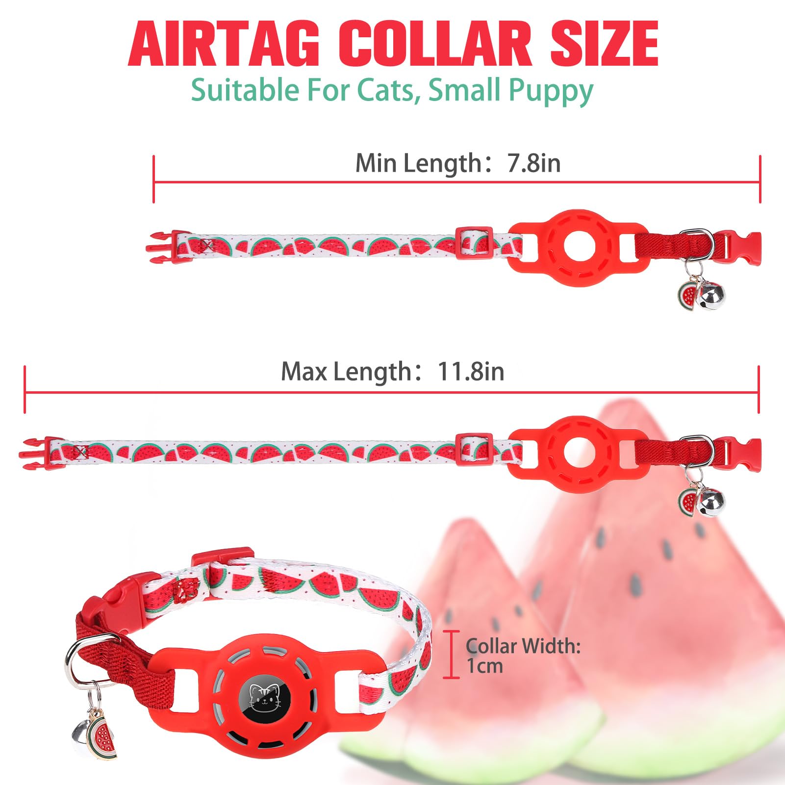 BINGPET AirTag Cat Collar Breakaway, Collar with Airtag Holder and Bell