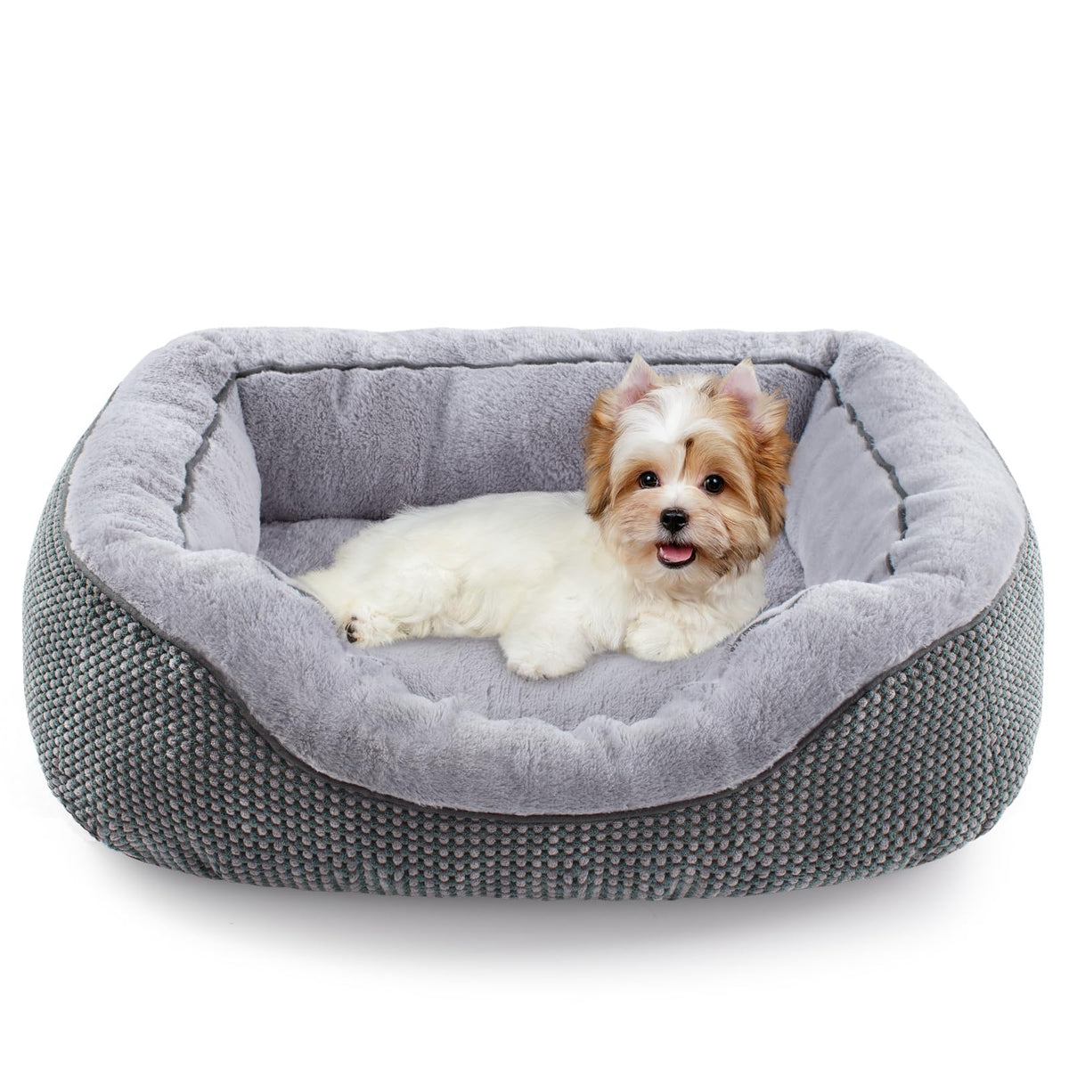 INVENHO Small Dog Bed for Small Dogs, Cat Beds for Indoor Cats Washable, Orthopedic Dog Bed, Warming Soft Calming Sleeping Puppy Bed Durable Pet Bed with Anti-Slip Bottom S(20"x19"x6")