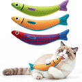PetBusy Cat Toys with[5000mg A+Natural Catnip &Silvervine] [Baby Grade] Interactive Soft Chew Kicker Cat Toys for Indoor Cats & Kittens, [Crinkle &Bell] Fish Sound Toy, Drives Bored Cat Crazy with Fun