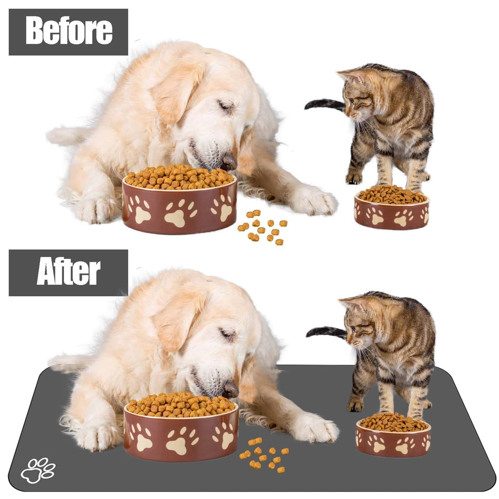 Large Pet Feeding Mat, Absorbent Quick Dry Dog Mat for Food and Water Bowl, Non Skid Cat Bowl Mat, No Stains for Pet Water Dispenser Pet Supplies for Messy Drinkers