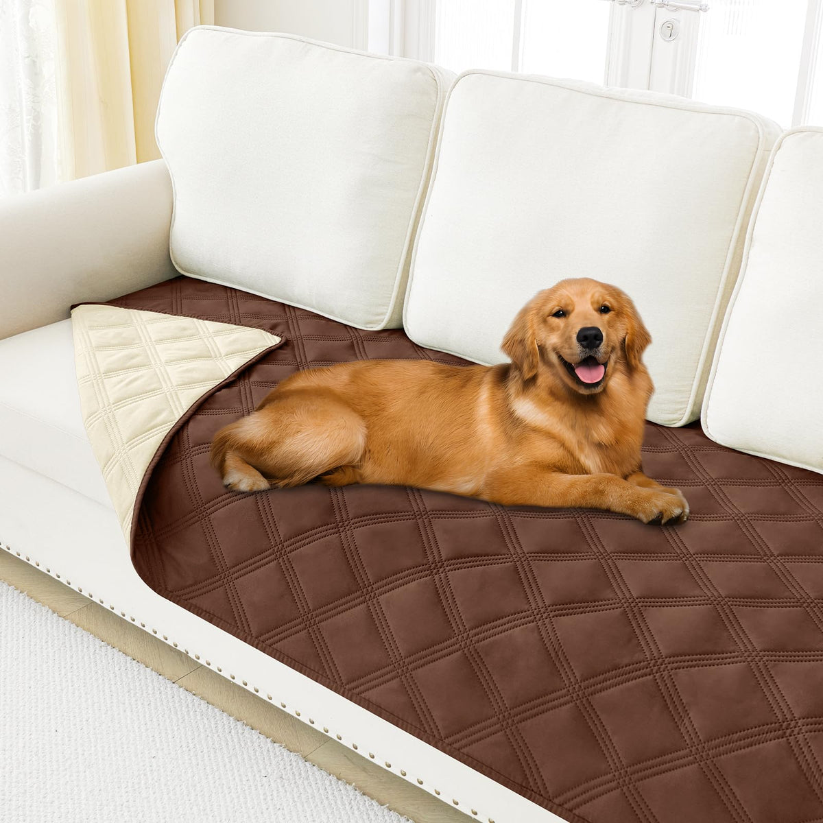 Smiry Waterproof Dog Bed Cover, Reversible Pet Blanket for Sofa Couch