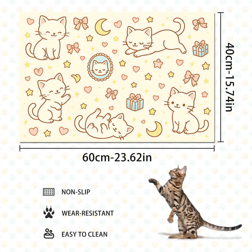 HOMETITUTE Cat Food Mat Easy Clean Bowl Placemat 24 x 16 Inch
