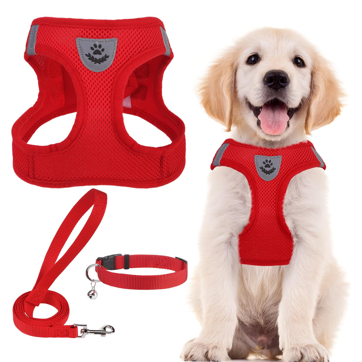 PUPTECK Dog Harness, Collar and Leash Set No Pull for Small Medium Sized