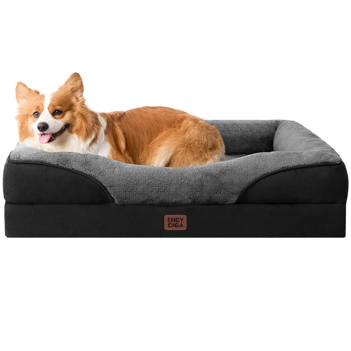 EHEYCIGA Orthopedic XL Dog Bed for Large Dog, Memory Foam Dog Couch, Beige