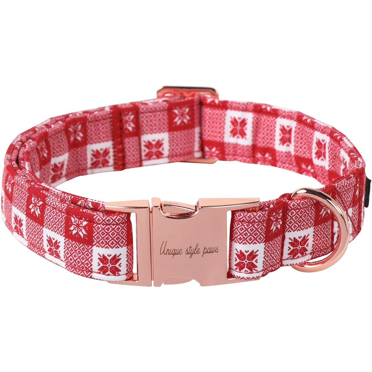 Unique Style Paws Pink Rose Collar Metal Buckle Dog Collar Flower Gift Durable Cute Collar for Small, Medium, Large Dogs