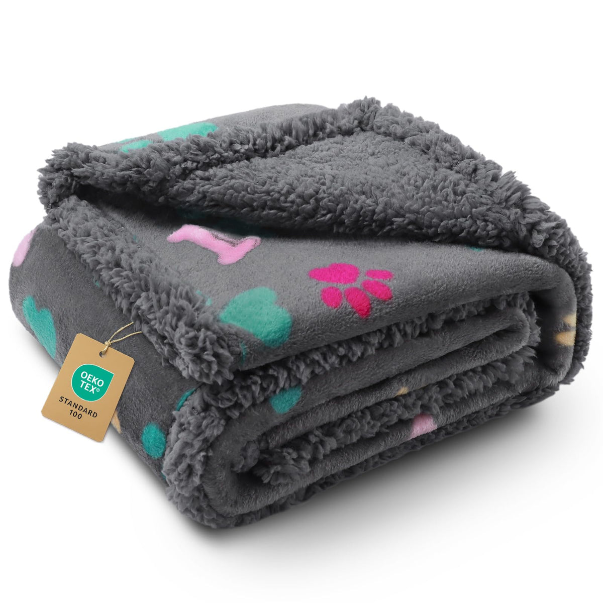 Luciphia Waterproof Dog Blanket Reversible Sherpa Fleece for Large Dogs Cat