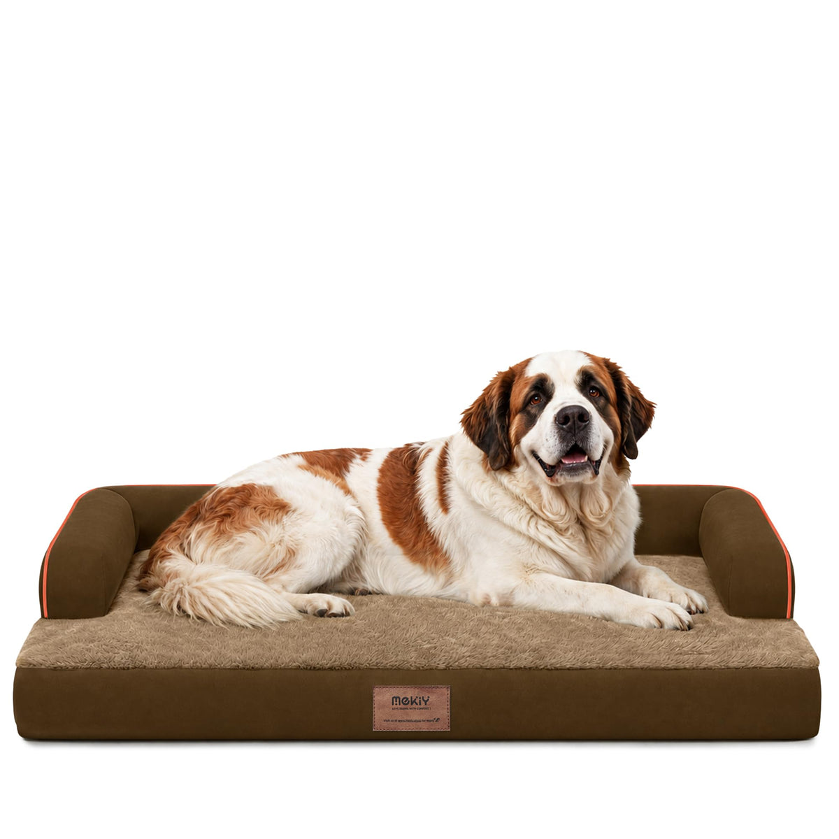 MEKIY Orthopedic Waterproof Dog Bed with Bolster for Extra Large Size Dogs