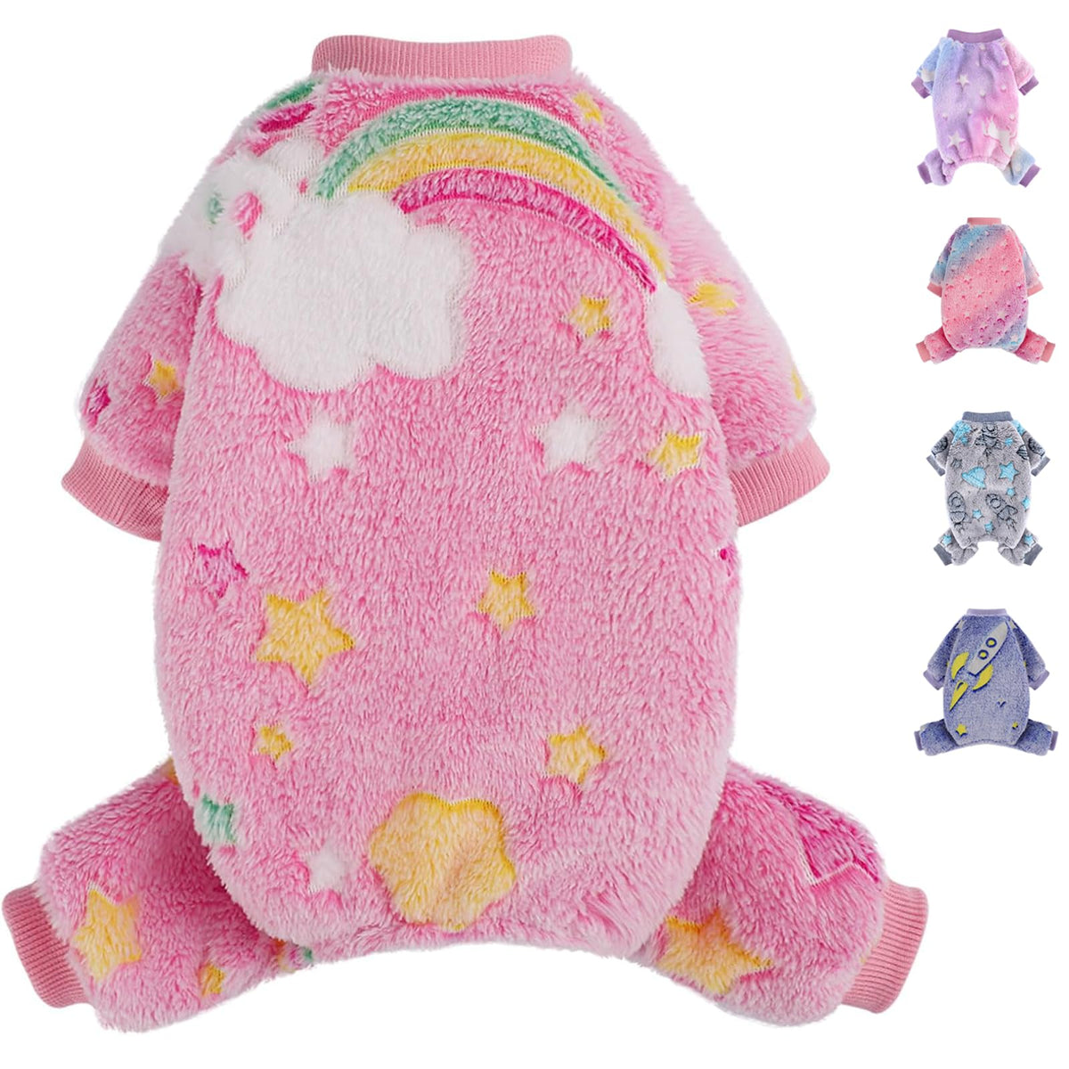 Fleece Pajamas for Small Dogs - Extra Small Puppy Clothes, Soft & Stretchy Dog Onesies - Cat & Chihuahua Yorkie Sizes XS