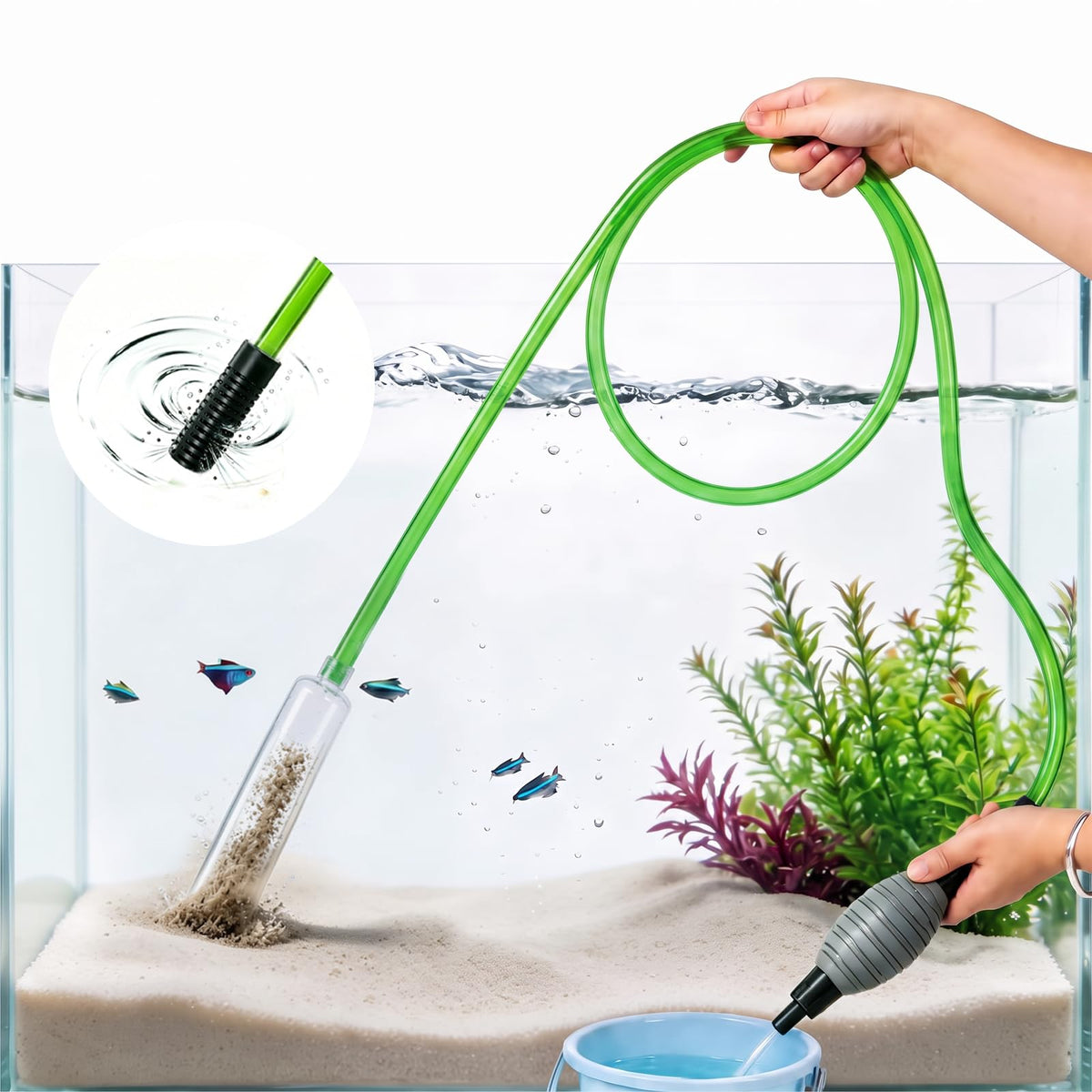 boxtech Fish Tank Water Change,Aquarium Gravel Vacuum Siphon