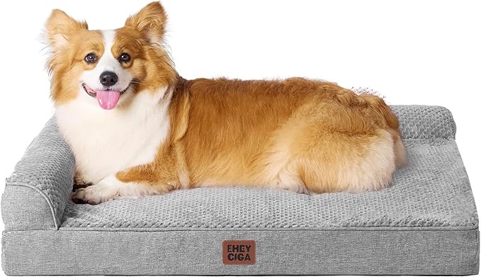 EHEYCIGA XL Dog Bed Memory Foam for Crate, Extra Large Dog Bed Orthopedic with Washable Removable Cover, Waterproof Pet Sofa Couch XLarge Size Dogs, 41x27x6.5
