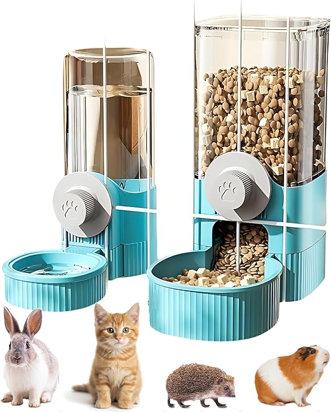 GPY Automatic Hanging Gravity Pet Feeder and Water Dispenser Set