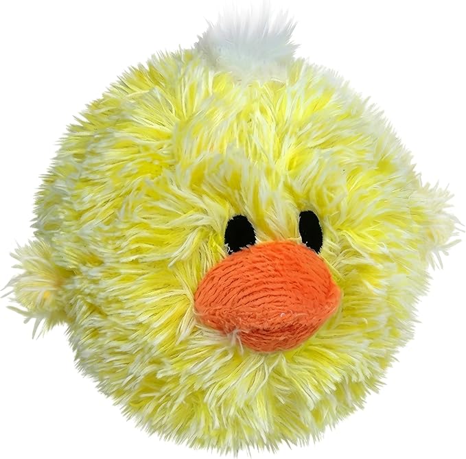 PetLou D.O.G'Z 4-inch EZ Squeaky Chick Dog Plush Toy,Durable Squeaks Bouncy Ball Dog Toy